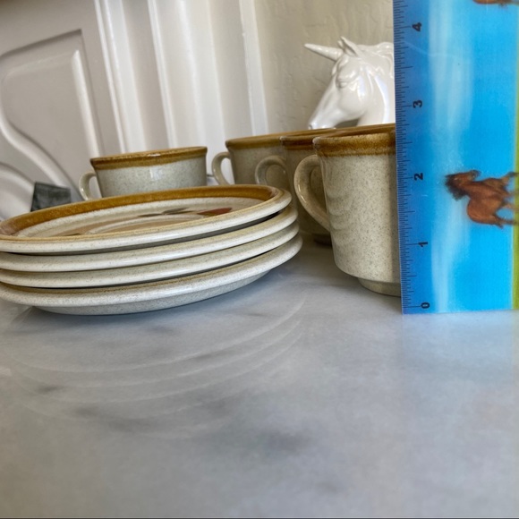 VINTAGE • 60s Mikasa Teacup and Saucer 4 Set Cottagecore Stone Manor Strawberry - Picture 8 of 10